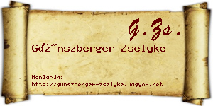 Günszberger Zselyke névjegykártya